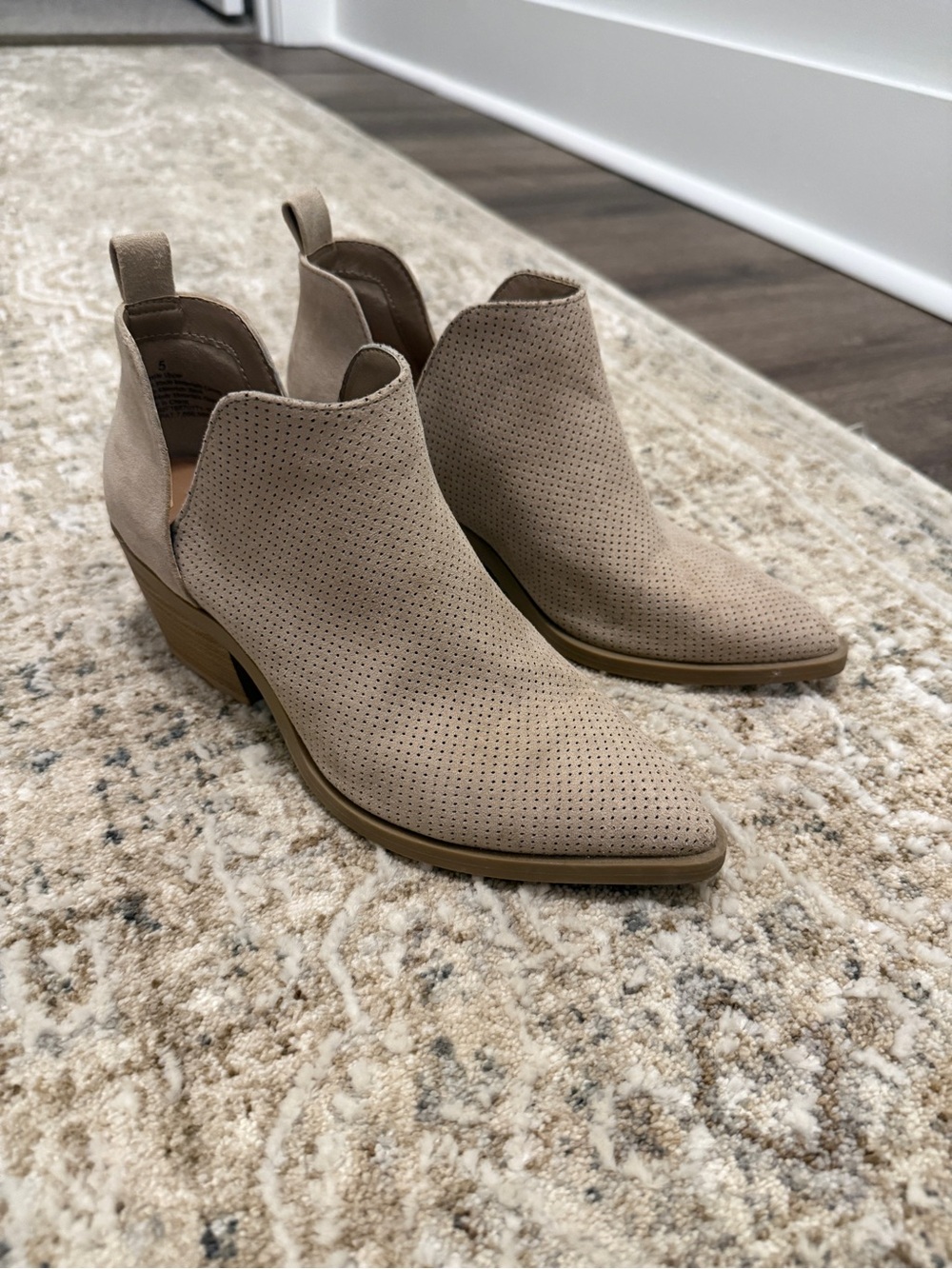 a new day Taupe Perforated Suede Ankle Booties